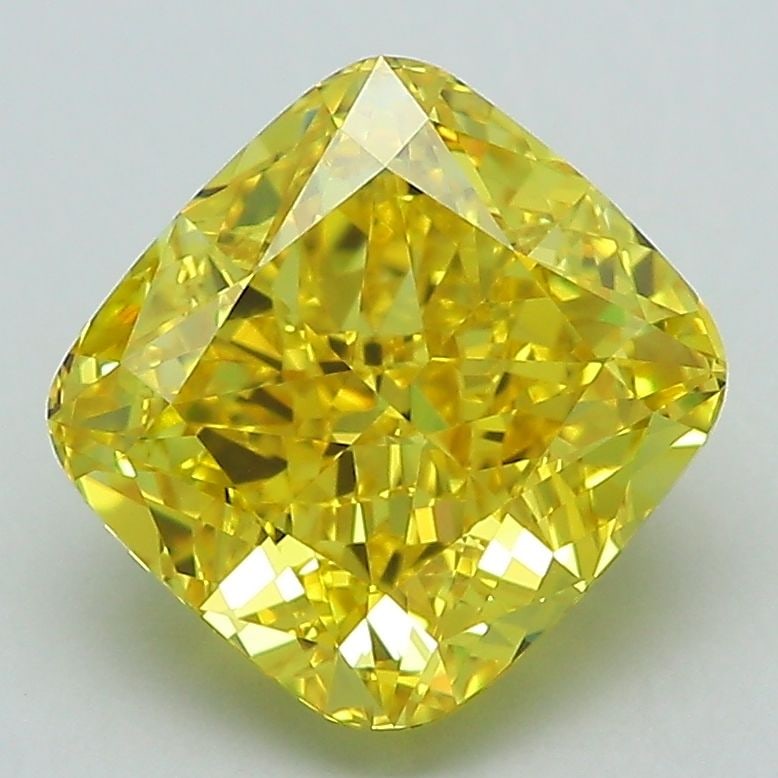 Loose Diamond - CUSHION MODIFIED 3.12ct Fancy Vivid Yellow VVS2