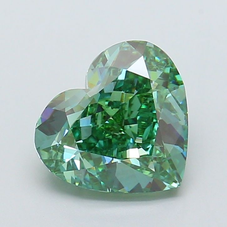 Loose Diamond - HEART 3.03ct Fancy Vivid Green VVS2: Loose Diamond - HEART 3.03ct Fancy Vivid Green VVS2 Source: This is a real non-mined Diamond that has been grown in a lab Shape: HEART Carats: 3.03 Color: Fancy Vivid Green Certification: IGI Video: