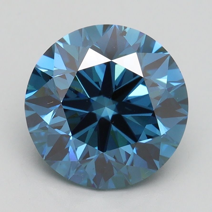 Loose Diamond - ROUND 3.02ct Fancy Vivid Blue VS2