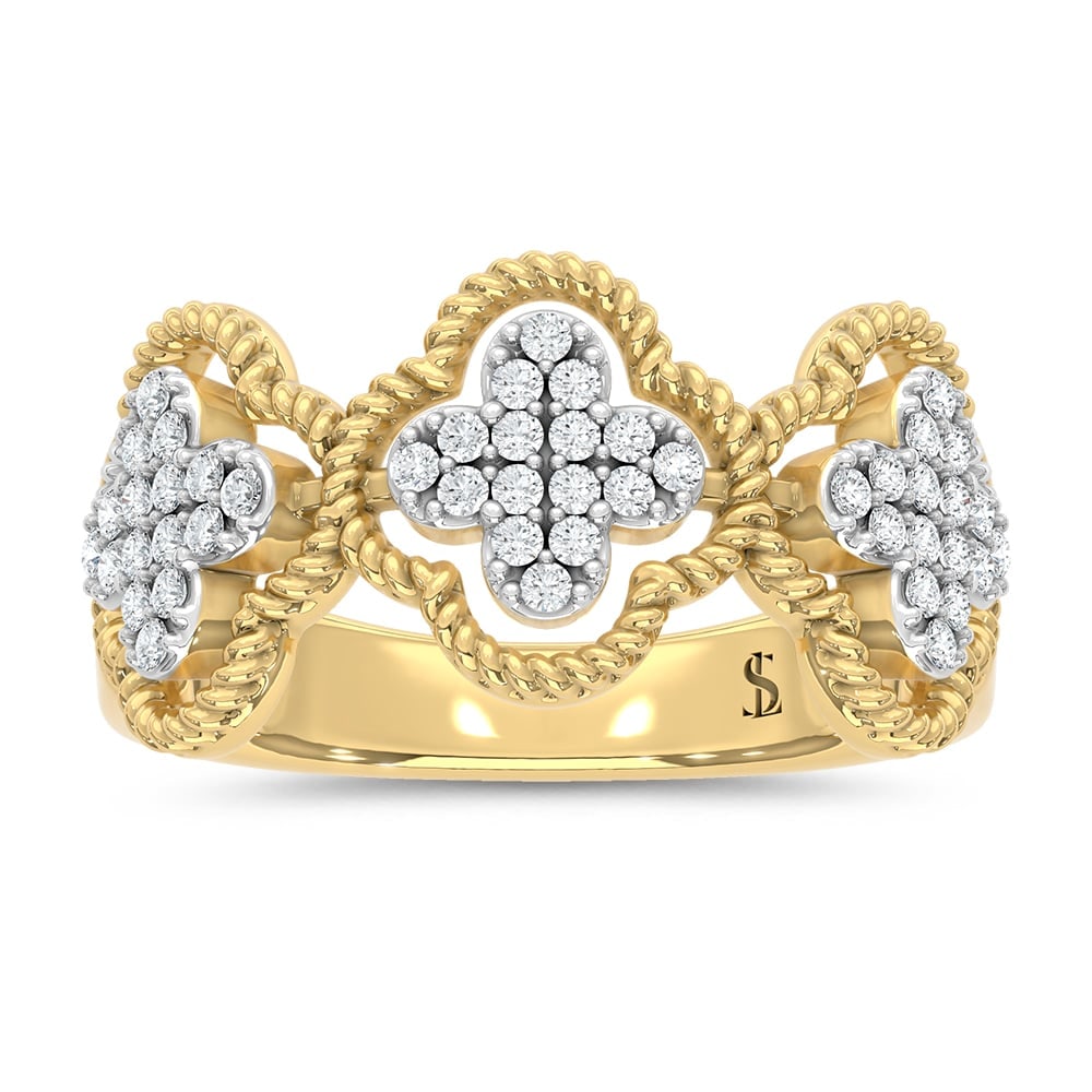 14K Yellow Gold Lab Grown Diamond 1/4 Ct.Tw. Fashion Ring