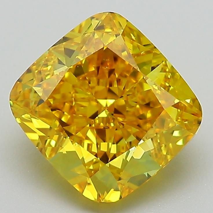 Loose Diamond - CUSHION MODIFIED 2.96ct Fancy Vivid Yellow VS2: Loose Diamond - CUSHION MODIFIED 2.96ct Fancy Vivid Yellow VS2 Source: This is a real non-mined Diamond that has been grown in a lab Shape: CUSHION MODIFIED Carats: 2.96 Color: Fancy Vivid Yellow Cert