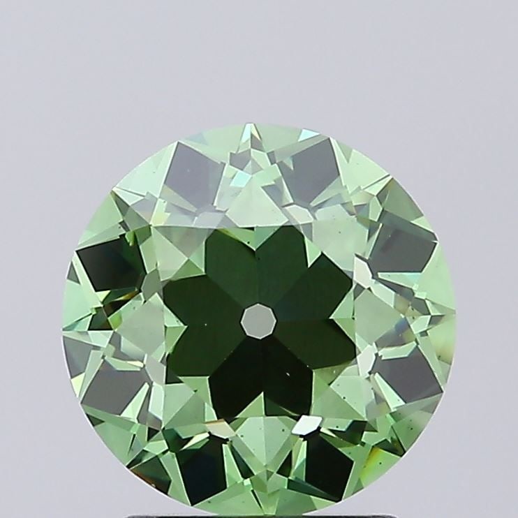 Loose Diamond - EUROPEAN CUT 2.1ct Fancy Vivid Green VS1: Loose Diamond - EUROPEAN CUT 2.1ct Fancy Vivid Green VS1 Source: This is a real non-mined Diamond that has been grown in a lab Shape: EUROPEAN CUT Carats: 2.1 Color: Fancy Vivid Green Certification: I
