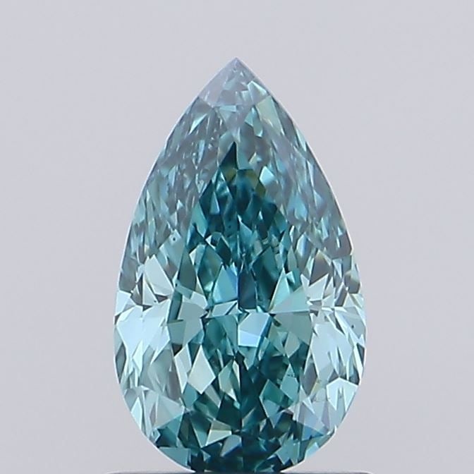 Loose Diamond - PEAR 1.09ct Fancy Vivid Blueish Green VS2: Loose Diamond - PEAR 1.09ct Fancy Vivid Blueish Green VS2 Source: This is a real non-mined Diamond that has been grown in a lab Shape: PEAR Carats: 1.09 Color: Fancy Vivid Blueish Green Certification: