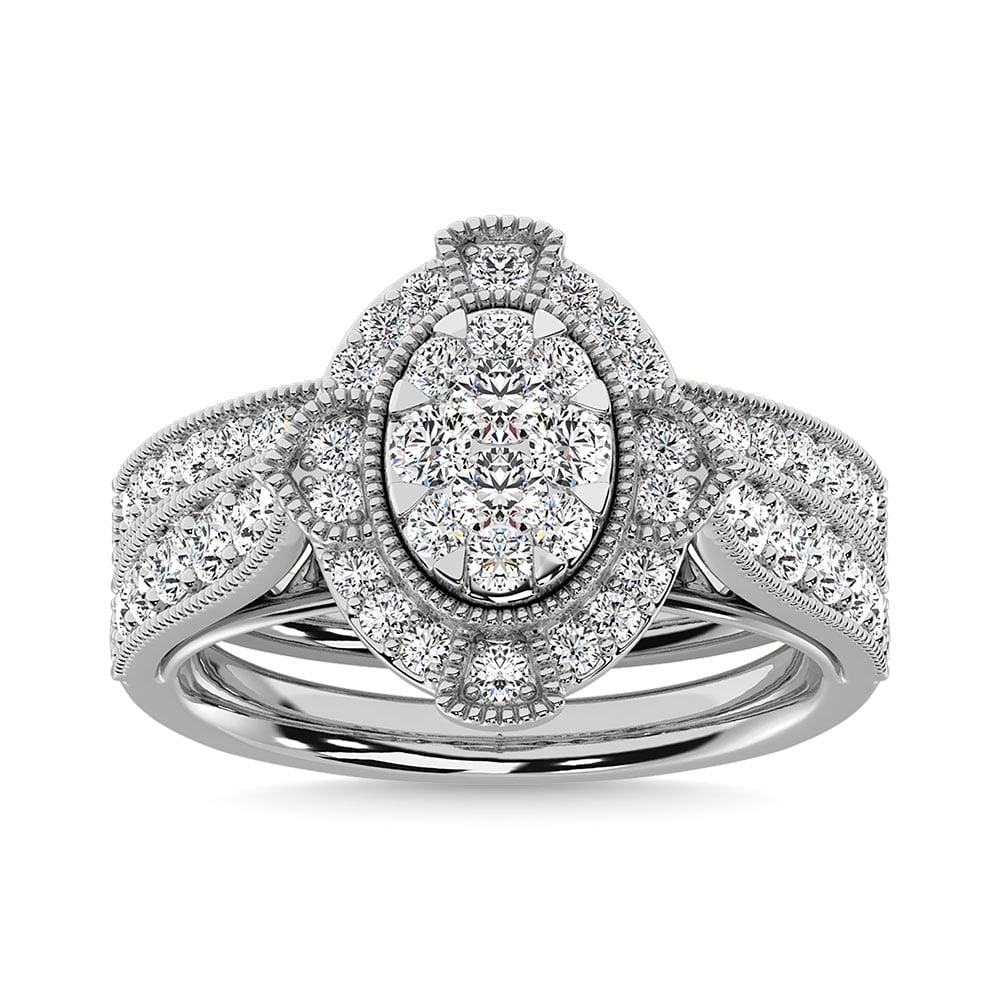 Diamond 1 1/5 Ct.Tw. Bridal Ring in 14K White Gold: Diamond 1 1/5 Ct.Tw. Bridal Ring in 14K White Gold 14k White Gold Stone Color: G-h Stone Clarity: I1 Each ring is presented in standard size 6.5. Complimentary resizing is available between sizes 510 