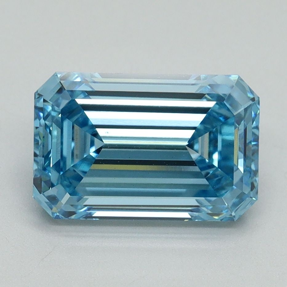 Loose Diamond - EMERALD 2.71ct Fancy Vivid Blue VS1