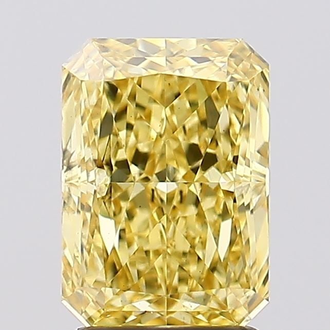 Loose Diamond - RADIANT 2.52ct Fancy Vivid Yellow VS2: Loose Diamond - RADIANT 2.52ct Fancy Vivid Yellow VS2 Source: This is a real non-mined Diamond that has been grown in a lab Shape: RADIANT Carats: 2.52 Color: Fancy Vivid Yellow Certification: IGI Vid