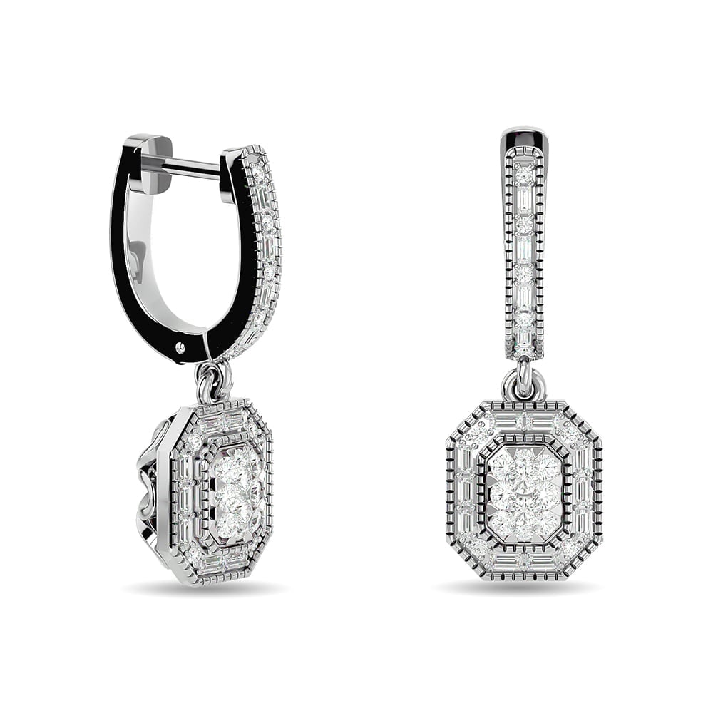 Diamond 3/4 Ct.tw Fashion Earrings in 14K White Gold: Diamond 3/4 Ct.tw Fashion Earrings in 14K White Gold 14k White Gold Stone Color: G-h Stone Clarity: Si2 This item may take 2-5 weeks for shipping. The Diamond Depot Guarantee: All items in this auctio