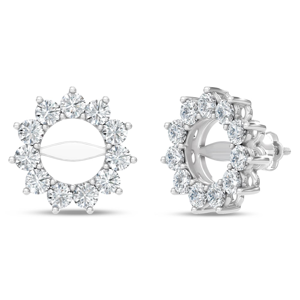 14K White Gold Lab Grown Diamond 2 1/5 Ct.Tw. Jacket Earrings: 14K White Gold Lab Grown Diamond 2 1/5 Ct.Tw. Jacket Earrings A bold expression of elegance, these 14K white gold jacket earrings feature lab-grown diamonds totaling 2 1/5 carat total weight. 14k Whit