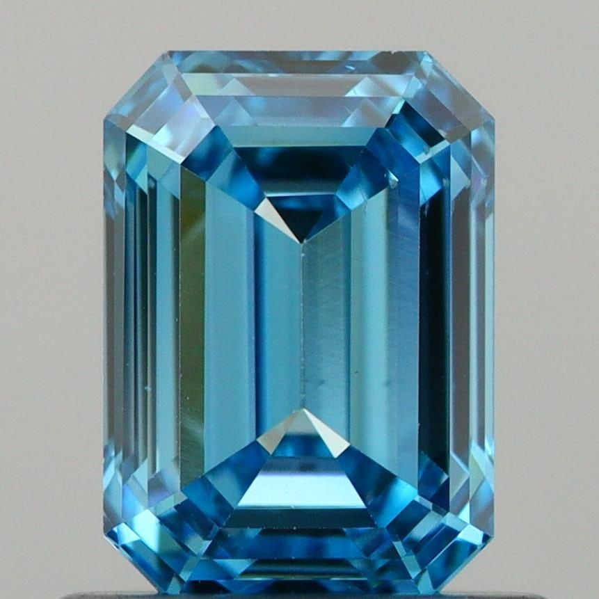 Loose Diamond - EMERALD 0.9ct Fancy Vivid Blue VS2