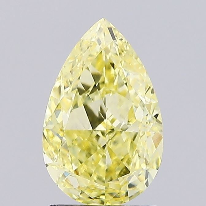 Loose Diamond - PEAR 2.0ct Fancy Intense Yellow VS1: Loose Diamond - PEAR 2.0ct Fancy Intense Yellow VS1 Source: This is a real non-mined Diamond that has been grown in a lab Shape: PEAR Carats: 2.0 Color: Fancy Intense Yellow Certification: IGI Video: