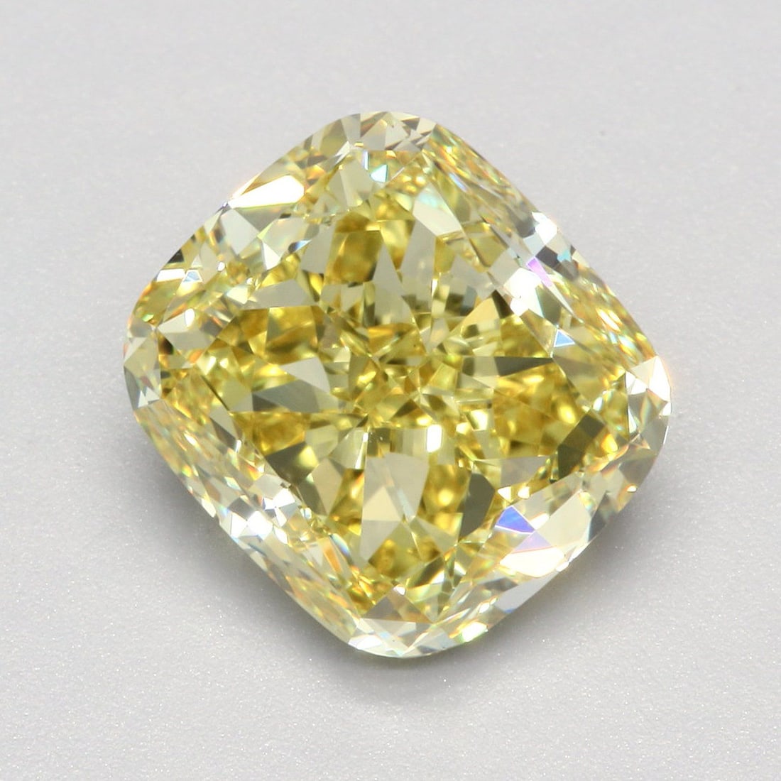 Loose Diamond - CUSHION MODIFIED 5.03ct Fancy Intense Yellow VVS2