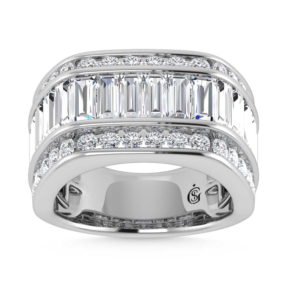 14K White Gold 5 Ct.Tw. Lab Grown Diamond Mens Ring