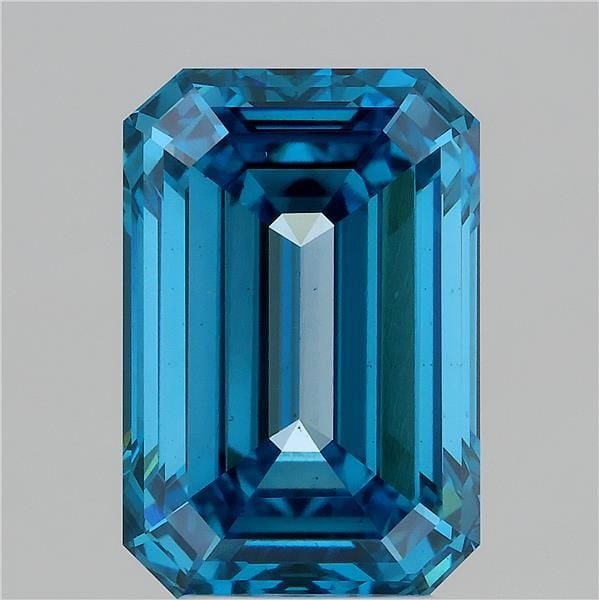 Loose Diamond - EMERALD 5.05ct Fancy Vivid Blue VS2