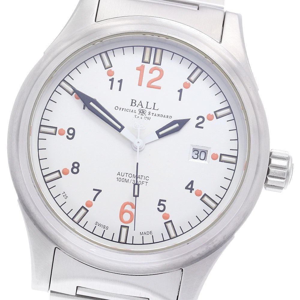 BALLWATCH Stokeman Date Automatic Stainless Steel Men's Wristwatch NM1090C: BALLWATCH Stokeman Date Automatic Stainless Steel Men's Wristwatch NM1090C This BALLWATCH Stokeman Date men's wristwatch features a stainless steel case and bracelet with a silver dial. It is powered