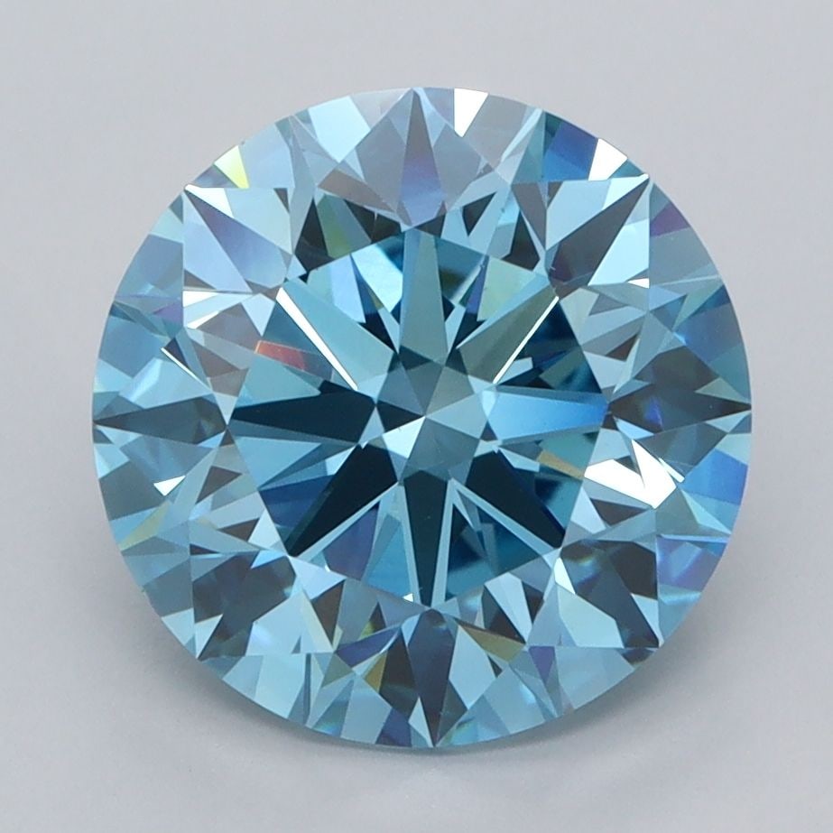 Loose Diamond - ROUND 4.0ct Fancy Vivid Blue VS1