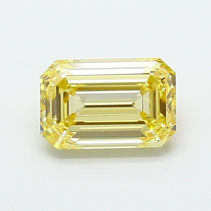 Loose Diamond - EMERALD 2.53ct Fancy Light Yellow VS1: Loose Diamond - EMERALD 2.53ct Fancy Light Yellow VS1 Source: This is a real non-mined Diamond that has been grown in a lab Shape: EMERALD Carats: 2.53 Color: Fancy Light Yellow Certification: IGI The