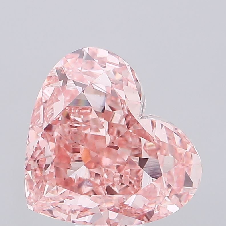 Loose Diamond - HEART 9.54ct Fancy Vivid Pink VS2: Loose Diamond - HEART 9.54ct Fancy Vivid Pink VS2 Source: This is a real non-mined Diamond that has been grown in a lab Shape: HEART Carats: 9.54 Color: Fancy Vivid Pink Certification: IGI Video: