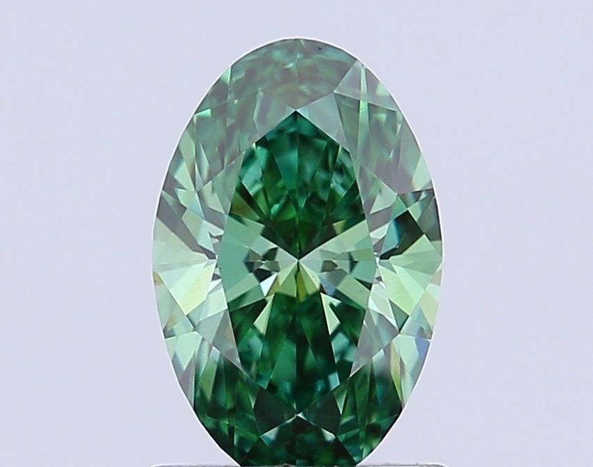 Loose Diamond - OVAL 1.04ct Fancy Vivid Green VS1: Loose Diamond - OVAL 1.04ct Fancy Vivid Green VS1 Source: This is a real non-mined Diamond that has been grown in a lab Shape: OVAL Carats: 1.04 Color: Fancy Vivid Green Certification: IGI Video: