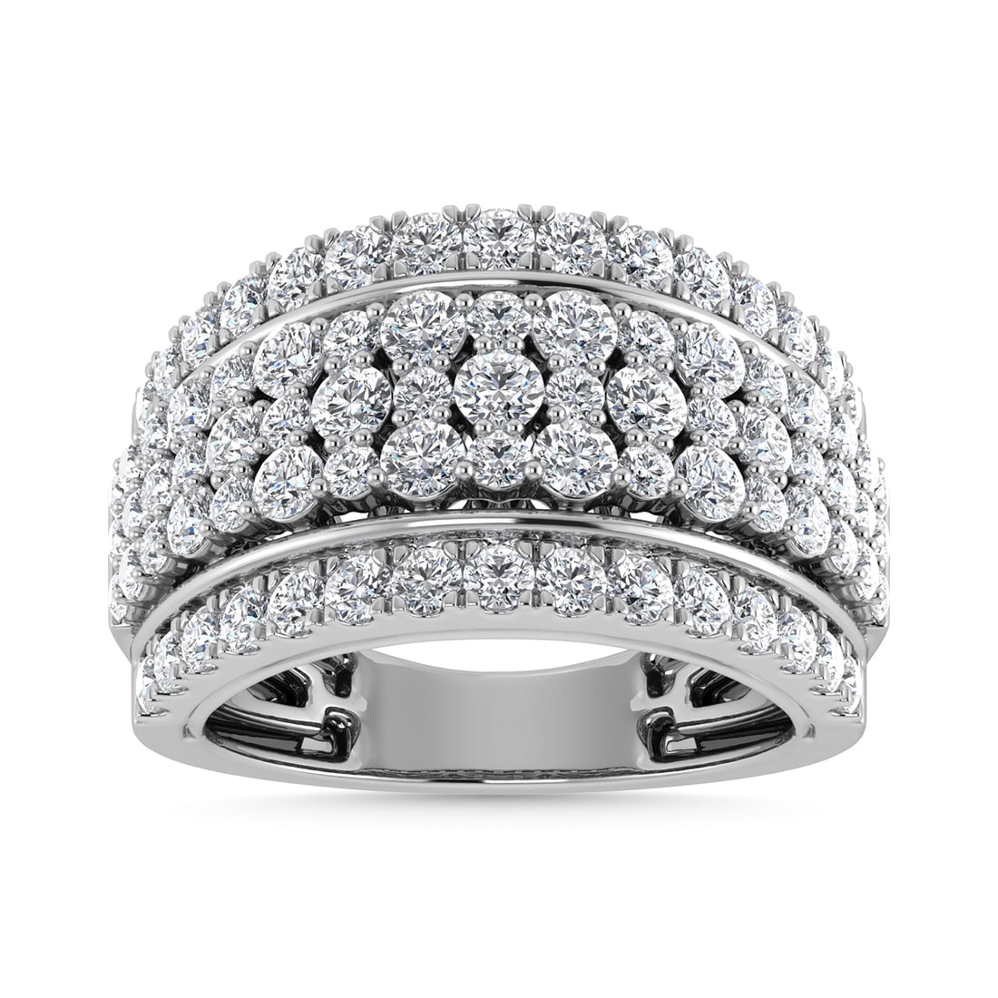 Diamond 2 Ct.Tw. Fashion Ring in 14K White Gold: Diamond 2 Ct.Tw. Fashion Ring in 14K White Gold 14k White Gold Stone Color: G-h Stone Clarity: Si2 Each ring is presented in standard size 6.5. Complimentary resizing is available between sizes 510 (i