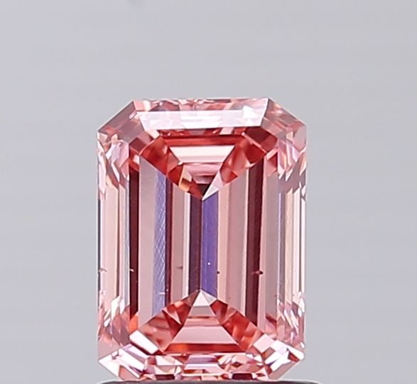 Loose Diamond - EMERALD 1.06ct Fancy Vivid Pink VS2