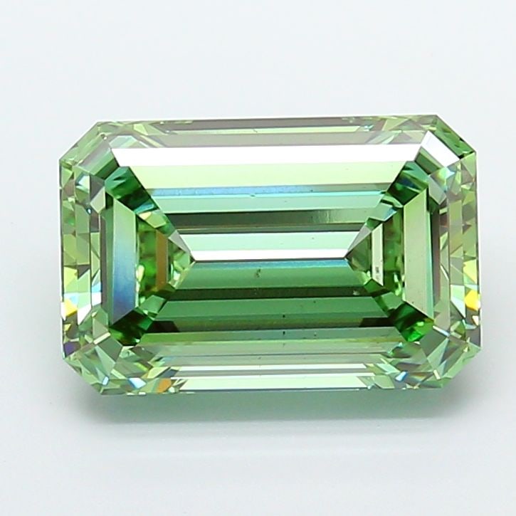 Loose Diamond - EMERALD 10.06ct Fancy Vivid Green VS2: Loose Diamond - EMERALD 10.06ct Fancy Vivid Green VS2 Source: This is a real non-mined Diamond that has been grown in a lab Shape: EMERALD Carats: 10.06 Color: Fancy Vivid Green Certification: IGI Vid
