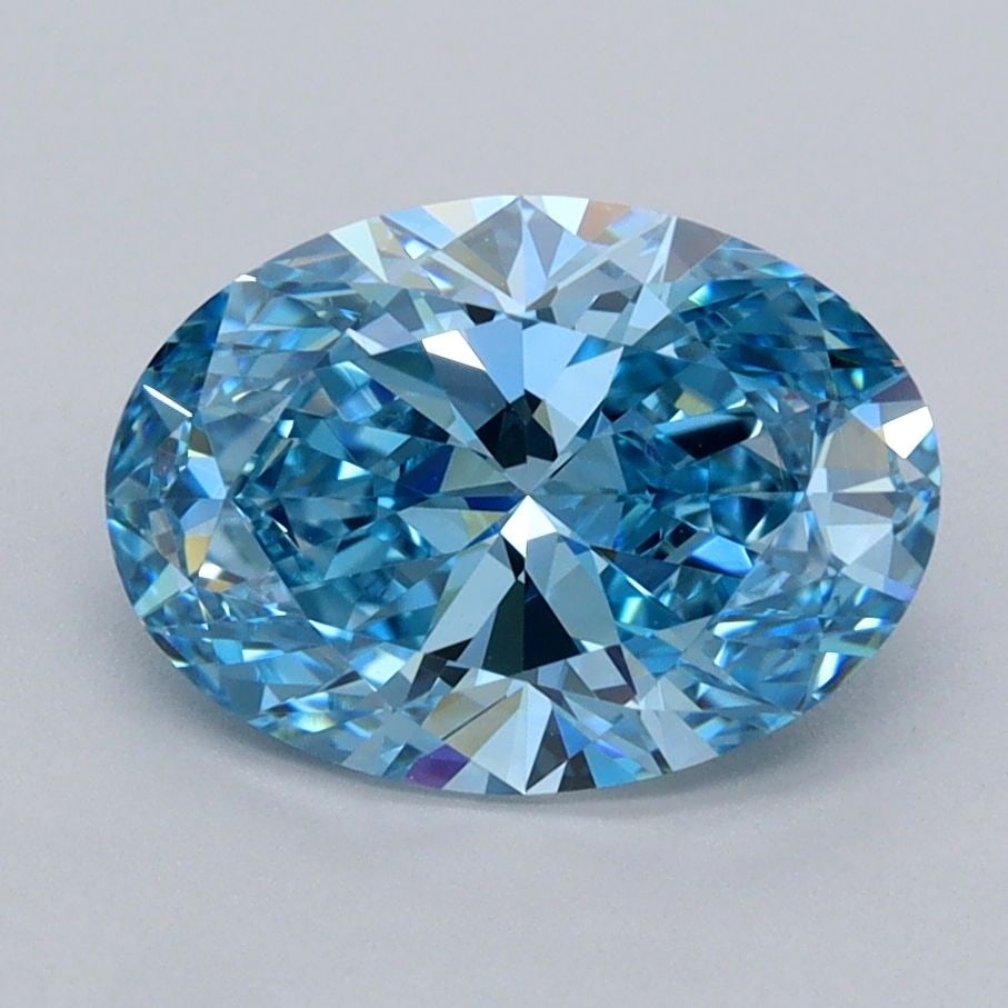 Loose Diamond - OVAL 2.03ct Fancy Vivid Blue VVS2: Loose Diamond - OVAL 2.03ct Fancy Vivid Blue VVS2 Source: This is a real non-mined Diamond that has been grown in a lab Shape: OVAL Carats: 2.03 Color: Fancy Vivid Blue Certification: IGI Video: