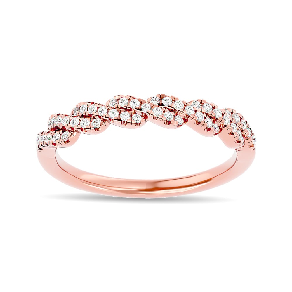 Diamond 1/5 Ct.tw Stackable Ring in 14K Rose Gold: Diamond 1/5 Ct.tw Stackable Ring in 14K Rose Gold 14k Rose Gold Stone Color: Gh Stone Clarity: Si2 Each ring is presented in standard size 6.5. Complimentary resizing is available between sizes 510