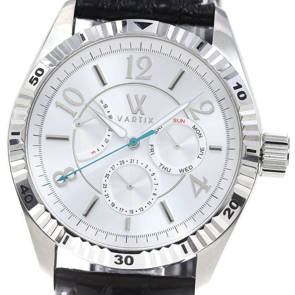 VARTIX ALIVE G704 Automatic Day Date Power Reserve Men's Wristwatch: VARTIX ALIVE G704 Automatic Day Date Power Reserve Men's Wristwatch This VARTIX ALIVE G704 men's wristwatch features a stainless steel case paired with a leather bracelet. The silver dial displays