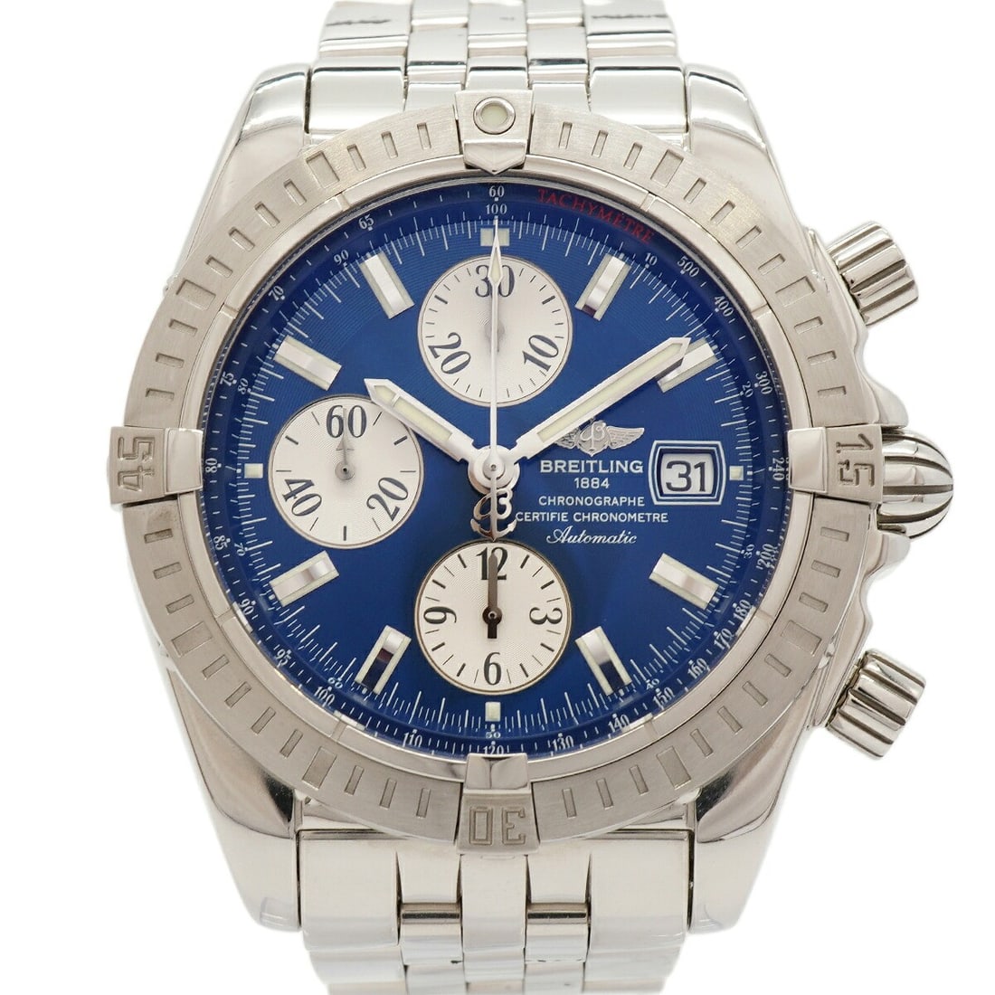 Breitling A156C45PA A13356 Chronomat Evolution mens wristwatch: Breitling A156C45PA A13356 Chronomat Evolution mens wristwatch Breitling Chronomat Evolution men's wristwatch, pre-owned and made in Switzerland. The watch is identified as model A156C45PA/A13356 and 