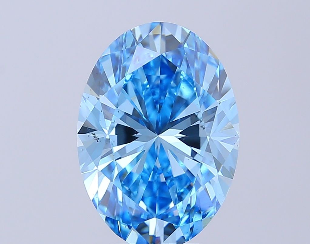 Loose Diamond - OVAL 5.08ct Fancy Vivid Blue VS2