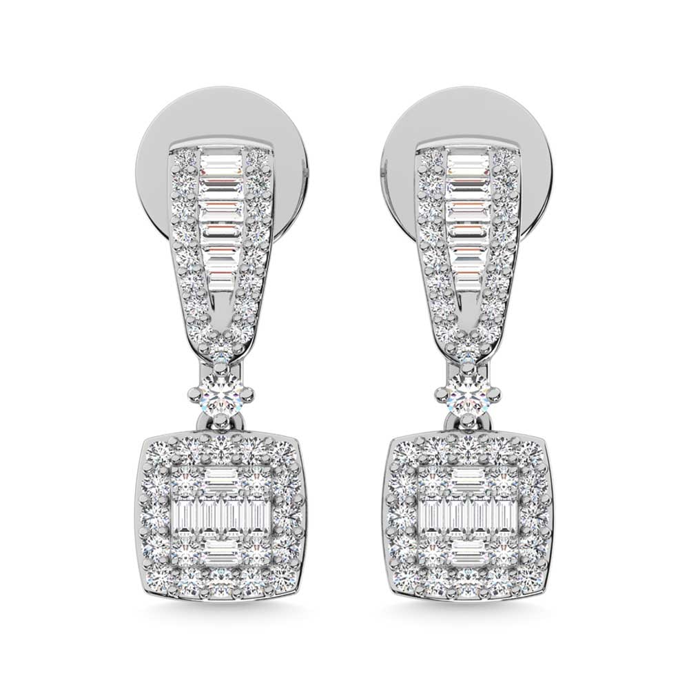 14K White Gold Diamond 5/8 Ct.Tw. Fashion Earrings: 14K White Gold Diamond 5/8 Ct.Tw. Fashion Earrings 14k White Gold Stone Color: G-h Stone Clarity: I1 This item may take 2-5 weeks for shipping. The Diamond Depot Guarantee: All items in this auction a