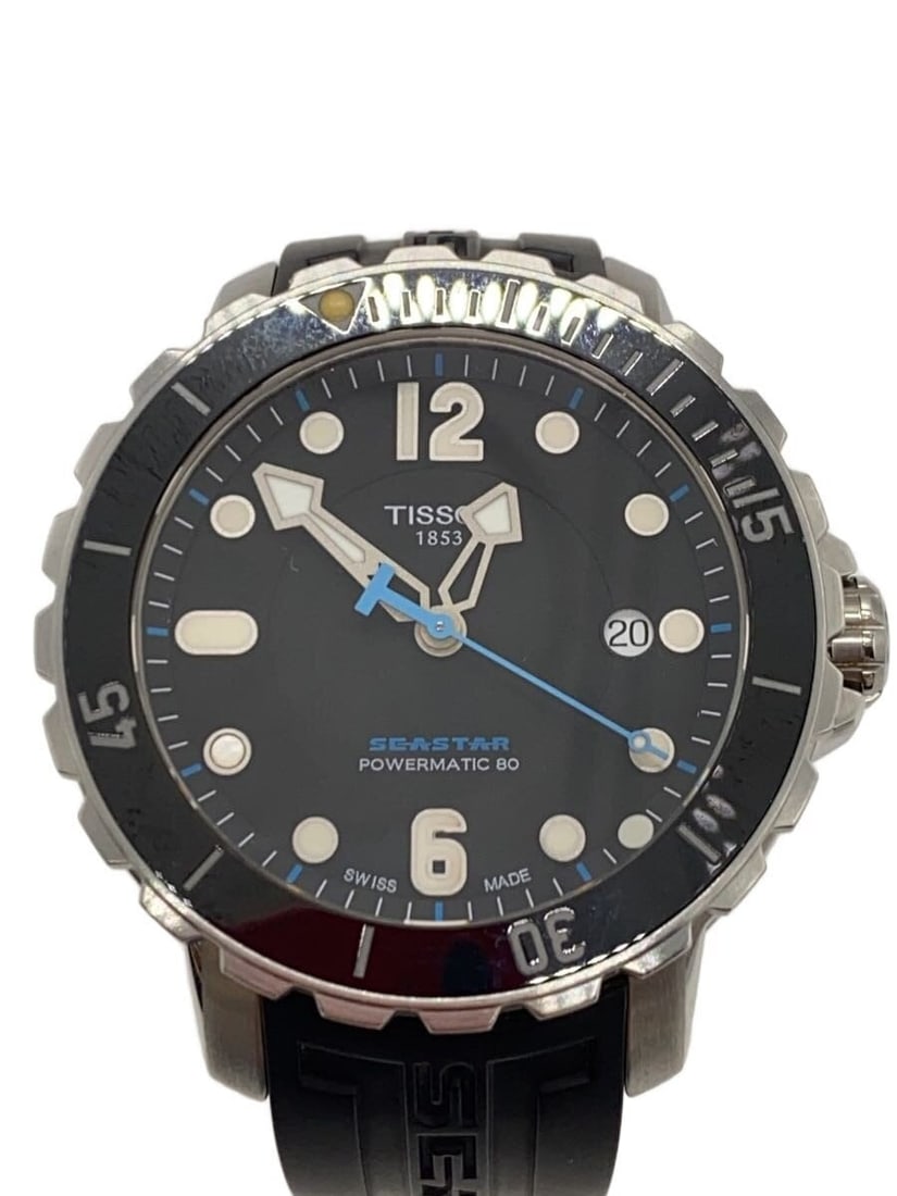 Tissot Seastar Black Rubber Strap Mens Wristwatch