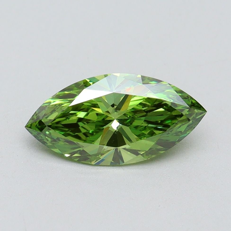 Loose Diamond - MARQUISE 1.0ct Fancy Vivid Green VVS2: Loose Diamond - MARQUISE 1.0ct Fancy Vivid Green VVS2 Source: This is a real non-mined Diamond that has been grown in a lab Shape: MARQUISE Carats: 1.0 Color: Fancy Vivid Green Certification: IGI Vide