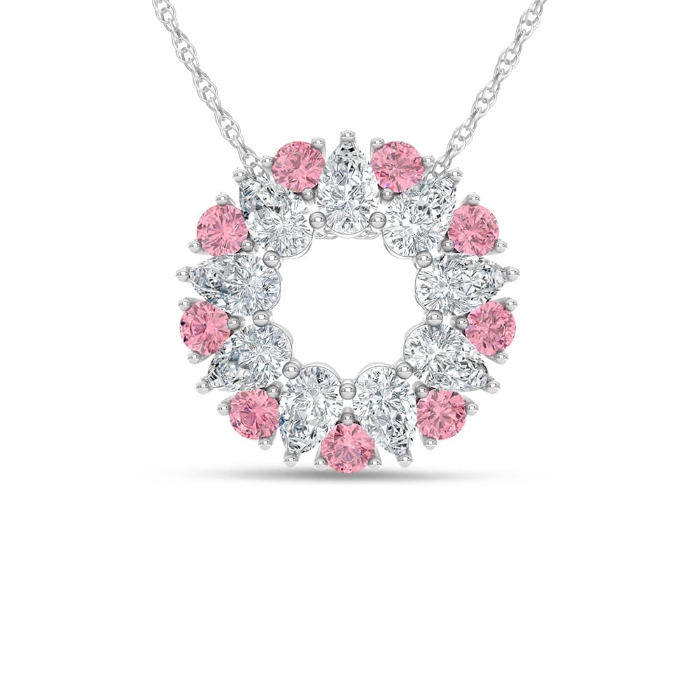 14K White Gold Lab Grown Diamond 3 1/3 Ct.Tw. Circle Fashion Pendant: 14K White Gold Lab Grown Diamond 3 1/3 Ct.Tw. Circle Fashion Pendant A symbol of eternity and elegance, this circular pendant features 3 1/3 Ct. Tw. lab-grown diamonds set in polished 14K white gold. 