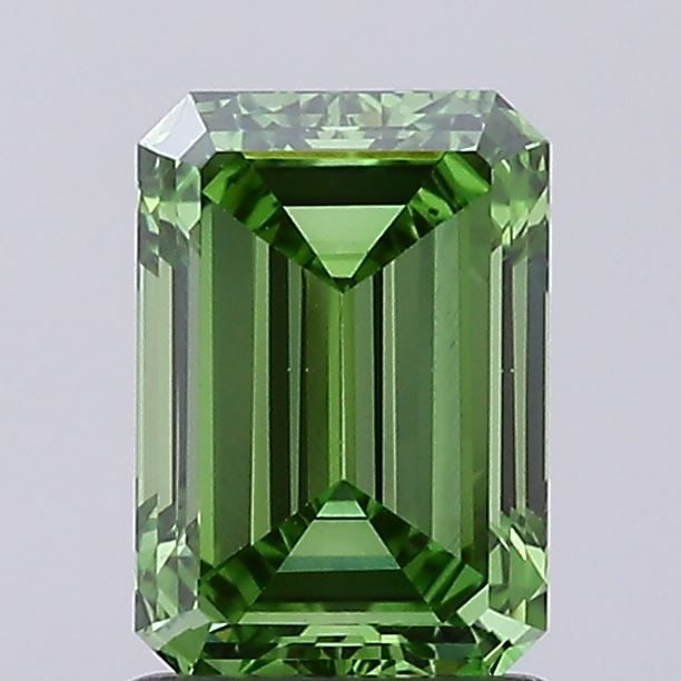 Loose Diamond - EMERALD 1.57ct Fancy Vivid Green VS1: Loose Diamond - EMERALD 1.57ct Fancy Vivid Green VS1 Source: This is a real non-mined Diamond that has been grown in a lab Shape: EMERALD Carats: 1.57 Color: Fancy Vivid Green Certification: IGI Video