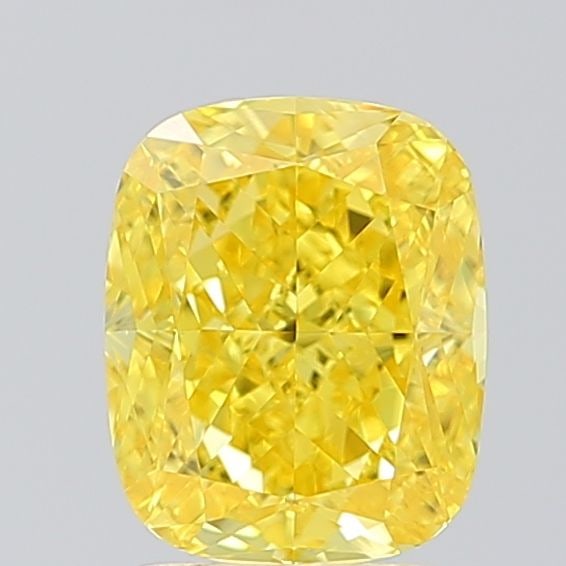 Loose Diamond - CUSHION MODIFIED 2.2ct Fancy Vivid Yellow VS1: Loose Diamond - CUSHION MODIFIED 2.2ct Fancy Vivid Yellow VS1 Source: This is a real non-mined Diamond that has been grown in a lab Shape: CUSHION MODIFIED Carats: 2.2 Color: Fancy Vivid Yellow Certif