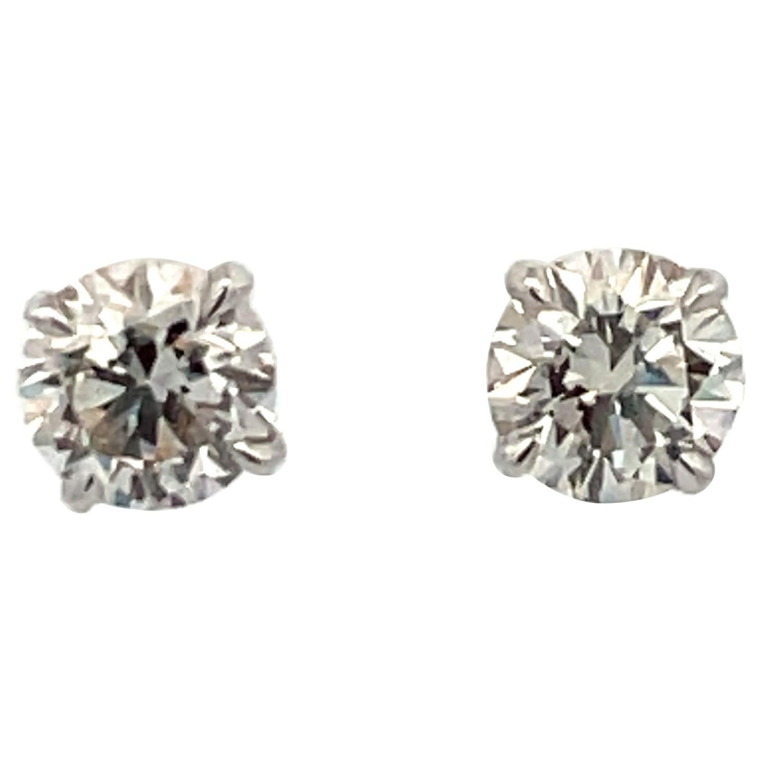Contemporary 2.01 Carat Diamond Stud Earrings in 14K White Gold (1 of 9)