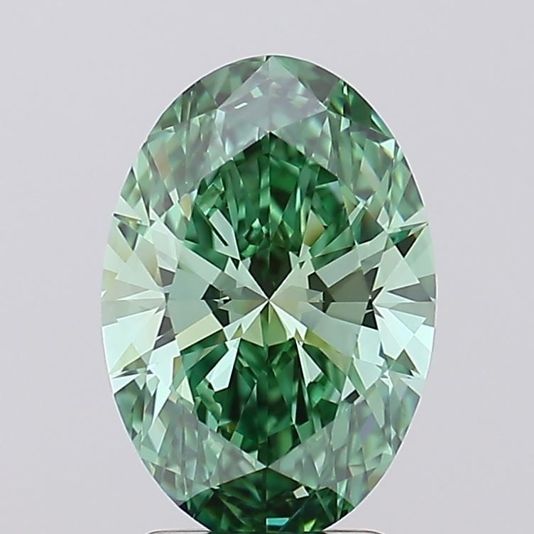 Loose Diamond - OVAL 2.53ct Fancy Vivid Green VVS2: Loose Diamond - OVAL 2.53ct Fancy Vivid Green VVS2 Source: This is a real non-mined Diamond that has been grown in a lab Shape: OVAL Carats: 2.53 Color: Fancy Vivid Green Certification: IGI Video: