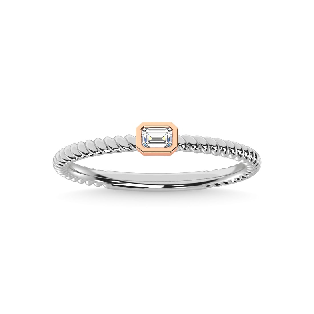 14K Two Tone Diamond 1/8 Ct.Tw. Anniversary Ring