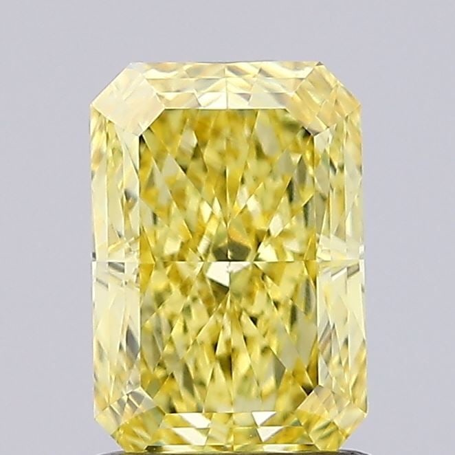 Loose Diamond - RADIANT 1.17ct Fancy Vivid Yellow VS1: Loose Diamond - RADIANT 1.17ct Fancy Vivid Yellow VS1 Source: This is a real non-mined Diamond that has been grown in a lab Shape: RADIANT Carats: 1.17 Color: Fancy Vivid Yellow Certification: IGI Vid