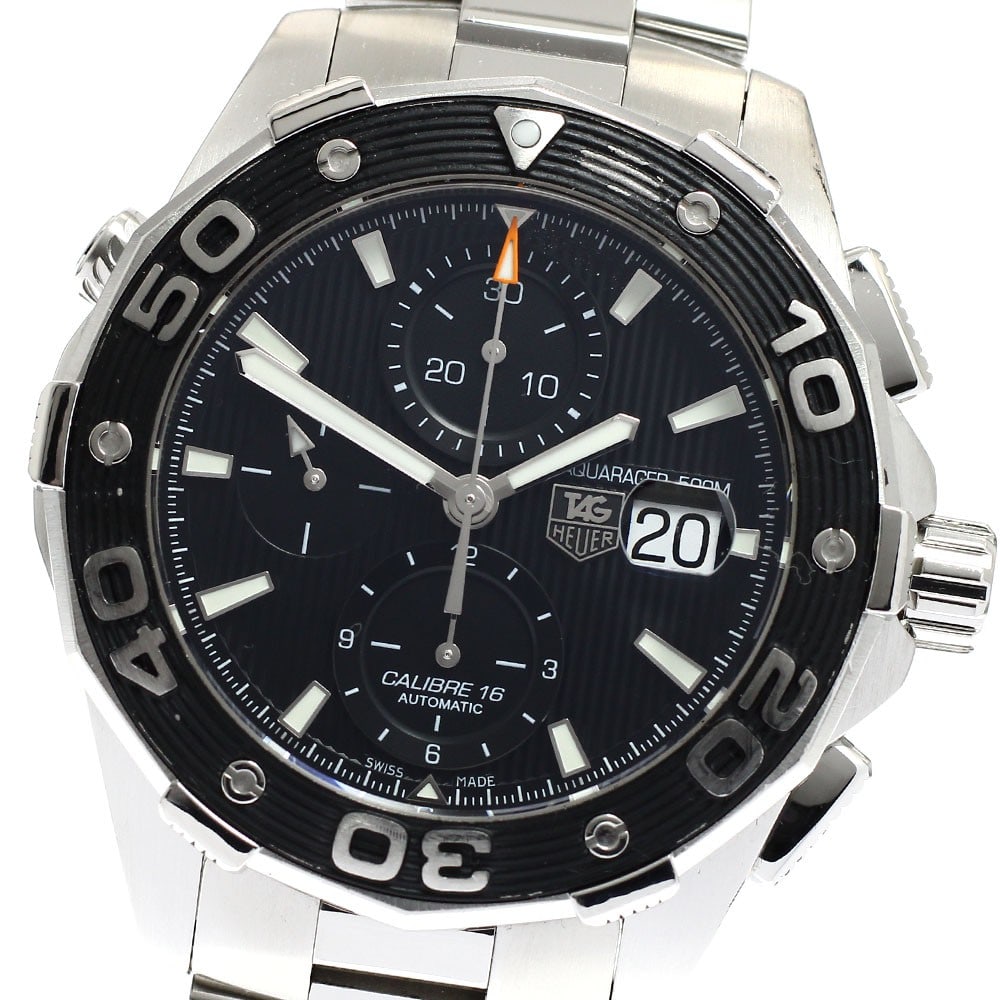 TAG Heuer Aquaracer Date Chronograph Men's Wristwatch CAJ2110-2: TAG Heuer Aquaracer Date Chronograph Men's Wristwatch CAJ2110-2 This TAG HEUER CAJ2110-2 Aquaracer Date Chronograph is a Swiss-made men's wristwatch. It features a chronograph function and a date disp