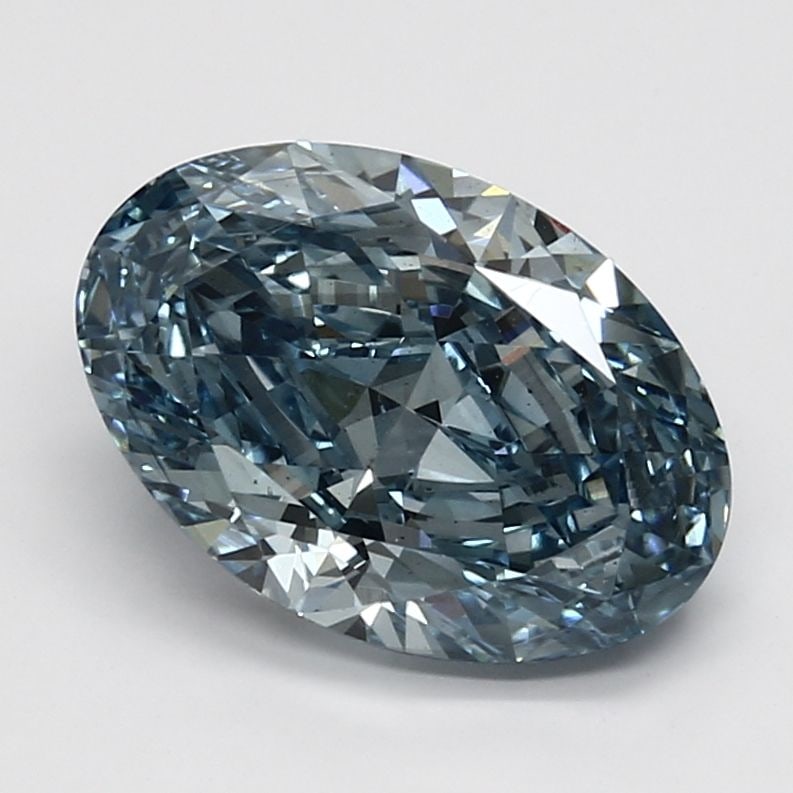 Loose Diamond - OVAL 3.51ct Fancy Vivid Blue VS2