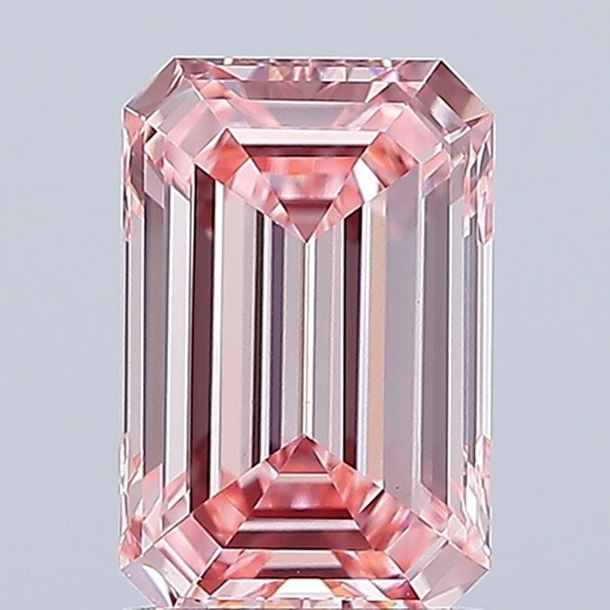 Loose Diamond - EMERALD 1.9ct Fancy Intense Pink VVS2