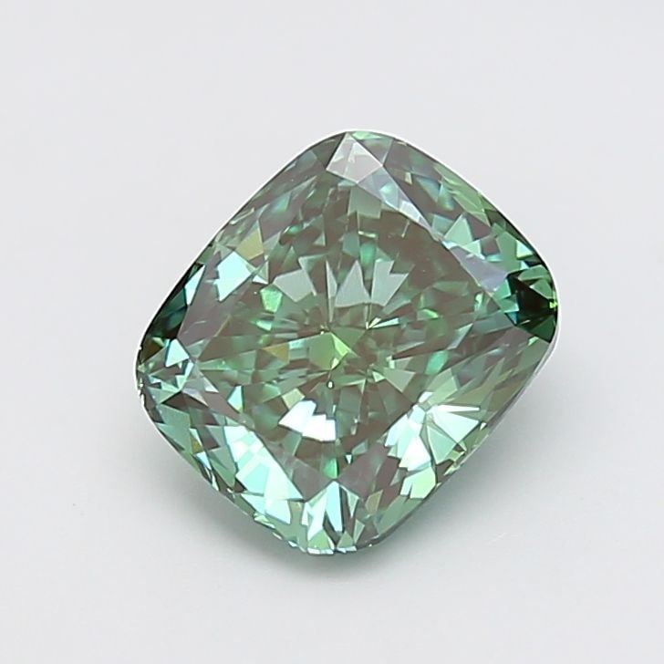 Loose Diamond - CUSHION MODIFIED 3.02ct Fancy Vivid Green VS1