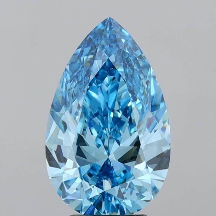 Loose Diamond - PEAR 3.77ct Fancy Vivid Blue VS2