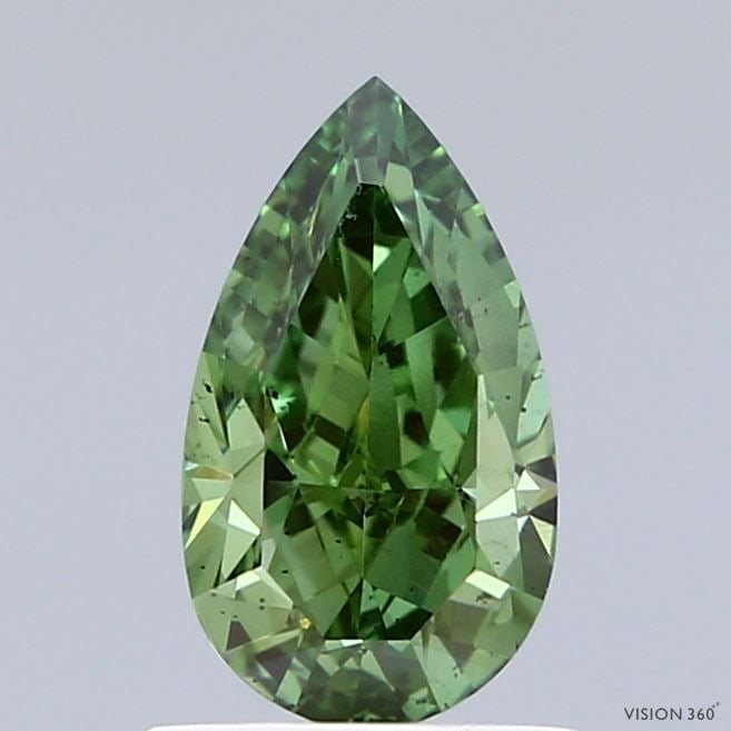 Loose Diamond - PEAR 1.1ct Fancy Vivid Green SI1: Loose Diamond - PEAR 1.1ct Fancy Vivid Green SI1 Source: This is a real non-mined Diamond that has been grown in a lab Shape: PEAR Carats: 1.1 Color: Fancy Vivid Green Certification: IGI Video: