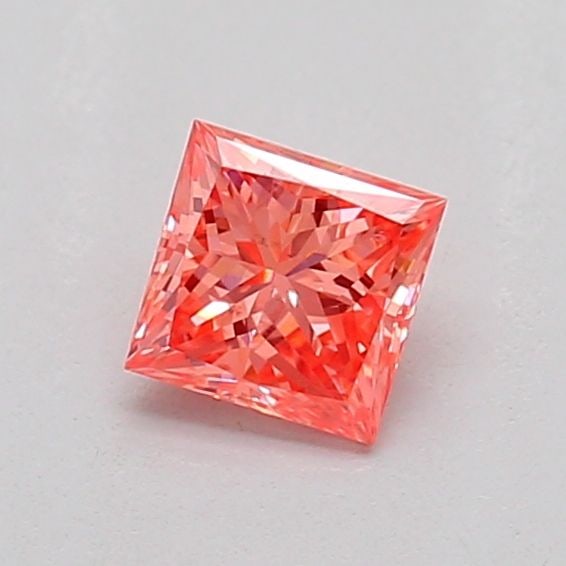 Loose Diamond - PRINCESS 0.27ct Fancy Vivid Orangey Pink SI1