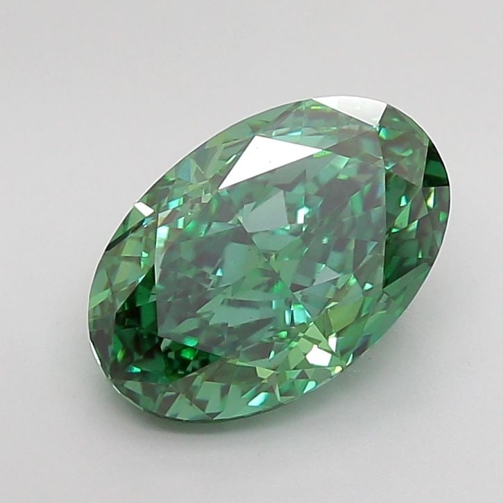 Loose Diamond - OVAL 3.01ct Fancy Vivid Green VS1