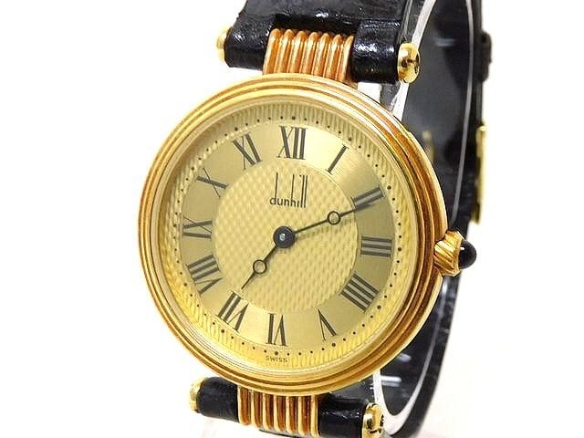 Dunhill K18 Yellow Gold Quartz Ladies Wristwatch 25mm