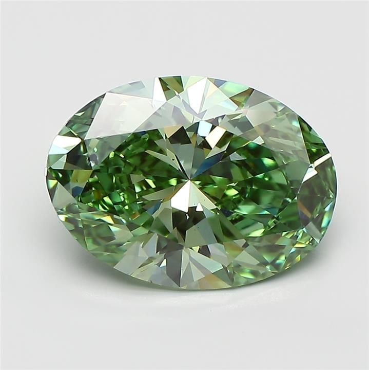 Loose Diamond - OVAL 4.03ct Fancy Vivid Green SI1